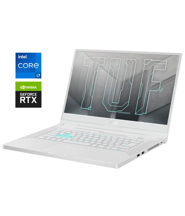 Игровой ноутбук Asus TUF Dash F15 FX516PR White / 15.6&quot; (1920x1080) IPS / Intel Core i7-11370H (4 (8) ядра по 3.0 - 4.8 GHz) / 16 GB DDR4 / 1000 GB SSD / nVidia GeForce RTX 3070, 8 GB GDDR6, 256-bit / WebCam - 1