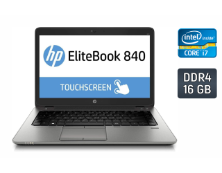 БУ Ультрабук Б-класс HP EliteBook 840 G4 / 14&quot; (1920x1080) TN Touch / Intel Core i7-7600U (2 (4) ядра по 2.8 - 3.9 GHz) / 16 GB DDR4 / 256 GB SSD / Intel HD Graphics 620 / WebCam / HDMI / Fingerprint из Европы в Днепре