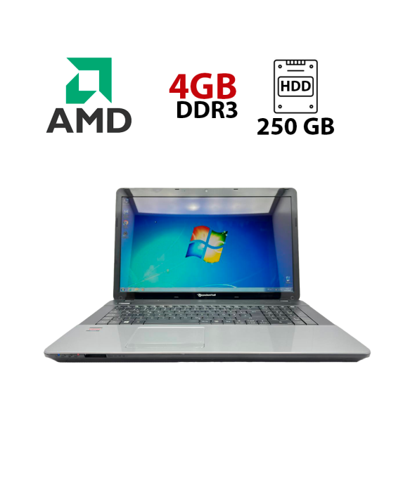 Ноутбук Б-класс Packard Bell EG70 / 17.3&quot; (1600x900) TN / AMD E-300 (2 ядра по 1.3 GHz) / 4 GB DDR3 / 250 GB HDD / AMD Radeon HD 6310 Graphics / WebCam - 1
