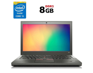 БУ Нетбук Lenovo ThinkPad X250 / 12.5&quot; (1366x768) TN / Intel Core i5-4300U (2 (4) ядра по 1.9 - 2.9 GHz) / 8 GB DDR3 / 256 GB SSD / Intel HD Graphics 5500 / WebCam / Win 10 / Две АКБ из Европы в Днепре