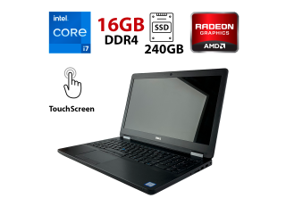 БУ Ігровий ноутбук Dell Latitude E5570/ 15.6 &quot; (1920x1080) IPS Touch / Intel Core i7-6820HQ (4 (8) ядра по 2.7 - 3.6 GHz) / 16 GB DDR4 / 240 GB SSD / AMD Radeon R7 M370, 2 GB GDDR5, 128-bit / WebCam / HDMI из Европы в Дніпрі