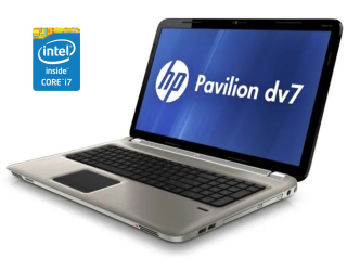 БУ Ноутбук HP Pavilion dv7t - 6100 / 17.3 &quot; (1920x1080) TN / Intel Core i7-2720QM (4 (8) ядра по 2.2 - 3.3 GHz) / 8 GB DDR3 / 240 GB SSD / Intel HD Graphics 3000 / WebCam / DVD-ROM / Win 10 Pro из Европы в Дніпрі