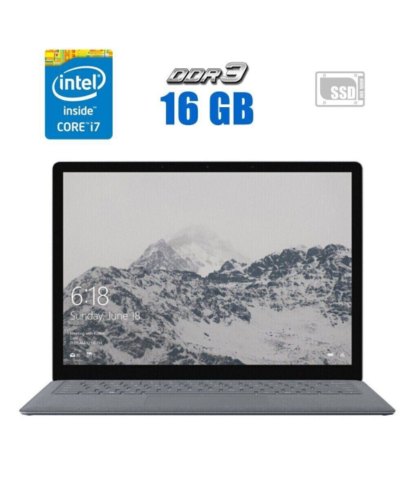 Ультрабук Microsoft Surface Laptop 2 1769 / 13.5&quot; (2256x1504) IPS / Intel Core i7-8650U (4 (8) ядра по 1.9 - 4.2 GHz) / 16 GB DDR3 / 480 GB SSD / Intel UHD Graphics 620 / WebCam - 1