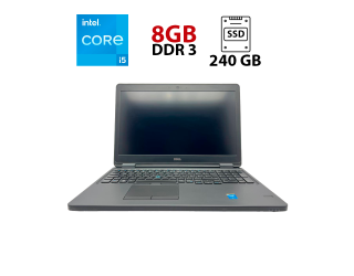 БУ Ноутбук Dell Latitude E5550 / 15.6&quot; (1920x1080) IPS / Intel Core i5-5300U (2 (4) ядра по 2.3 - 2.9 GHz) / 8 GB DDR3 / 240 GB SSD / Intel HD Graphics 5500 / WebCam / Win 10 / АКБ не тримає из Европы в Дніпрі