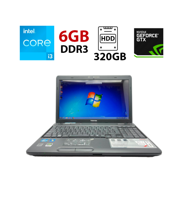 Ноутбук Toshiba Satellite C660 / 15.6&quot; (1366x768) TN / Intel Core i3-2350M (2 (4) ядра по 2.3 GHz) / 6 GB DDR3 / 320 GB HDD / nVidia GeForce GT 520M, 1GB DDR3, 64-bit / WebCam - 1