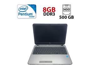 БУ Ноутбук HP 250 G3 / 15.6&quot; (1366x768) TN / Intel Pentium N3540 (4 ядра по 2.16-2.66 GHz) / 8 GB DDR3 / 500 Gb HDD / Intel HD Graphics / WebCam / АКБ не тримає из Европы