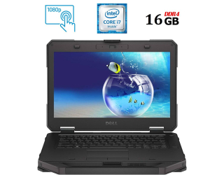 БУ Защищенный ноутбук Dell Latitude 5414 Rugged / 14&quot; (1920x1080) IPS Touch / Intel Core i7-6600U (2 (4) ядра по 2.6 - 3.4 GHz) / 16 GB DDR4 / 256 GB SSD / Intel HD Graphics 520 / WebCam / HDMI из Европы