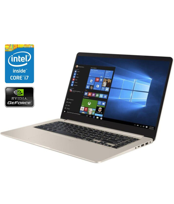 Ігровий ультрабук Б-клас Asus Vivobook S15 S510U / 15&quot; (1920x1080) IPS / Intel Core i7 - 8550U (4 (8) ядра по 1.8-4.0 GHz) / 16 GB DDR4 / 240 GB SSD / nVidia GeForce MX150, 2 GB GDDR5, 64-bit / WebCam / Win 10 Home - 1