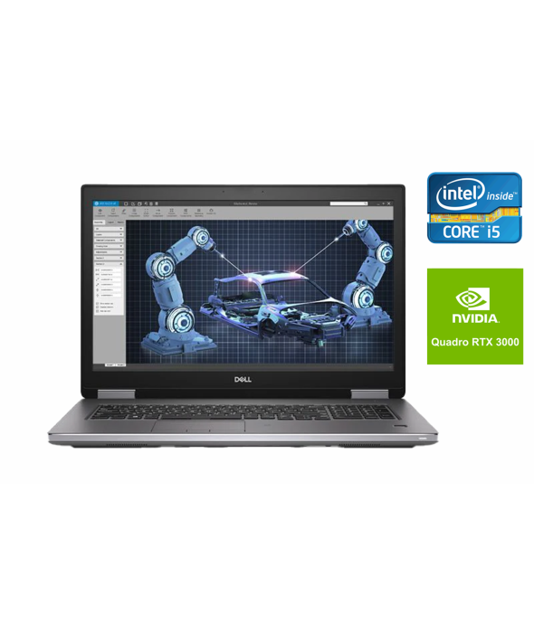 Мобільна робоча станція Dell Precision 7740 / 17.3 &quot; (1920x1080) IPS / Intel Core i5-9400h (4 (8) ядра по 2.5-4.3 GHz) / 64 GB DDR4 / 256 GB SSD + 500 GB SSD / nVidia Quadro RTX 3000, 6 GB GDDR6, 192-bit / Fingerprint / Windows 10 - 1