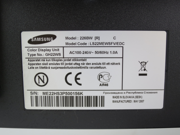 Монитор Samsung SyncMaster 226bw 22&quot; широкоформатный Уценка! - 9