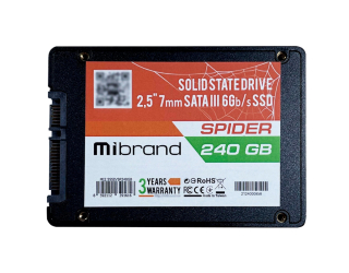 БУ Накопичувач SSD Mibrand Spider 240Gb SATAIII 2.5&quot; (MI2.5SSD/SP240GB) NEW из Европы в Дніпрі