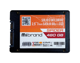 БУ Накопичувач SSD Mibrand Spider 480Gb SATAIII 2.5&quot; (MI2.5SSD/SP480GB) NEW из Европы в Дніпрі