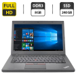 Ноутбук Lenovo ThinkPad T460 / 14" (1920x1080) IPS / Intel Core i5-6300U (2 (4) ядра по 2.4 - 3.0 GHz) / 8 GB DDR3 / 240 GB SSD / Intel HD Graphics 520 / WebCam / HDMI - 1