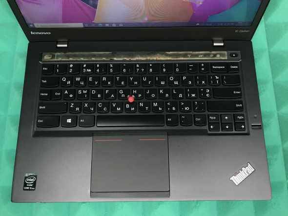 Ультрабук Б-класс Lenovo ThinkPad X1 Carbon (2nd Gen) / 14&quot; (1600x900) TN / Intel Core i5-4300U (2 (4) ядра по 1.9 - 2.9 GHz) / 8 GB DDR3 / 128 GB SSD / Intel HD Graphics 4400 / WebCam / Fingerprint/ HDMI / miniDP - 3