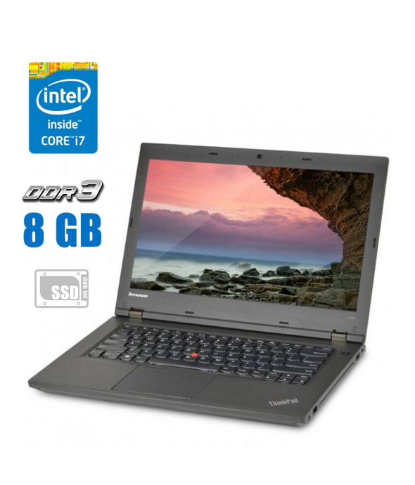 Ноутбук Б-клас Lenovo ThinkPad L440 / 14&quot; (1366x768) TN / Intel Core i7 - 4800MQ (4 (8) ядра по 2.7-3.7 GHz) / 8 GB DDR3 / 240 GB SSD / Intel HD Graphics 4600 / WebCam - 1