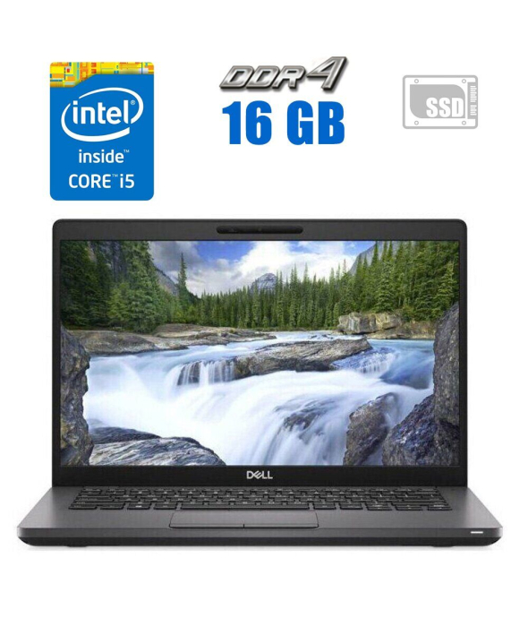Ультрабук Dell Latitude 5400 / 14&quot; (1920x1080) IPS / Intel Core i5-8365U (4 (8) ядра по 1.6 - 4.1 GHz) / 16 GB DDR4 / 240 GB SSD / Intel UHD Graphics 620 / WebCam - 1