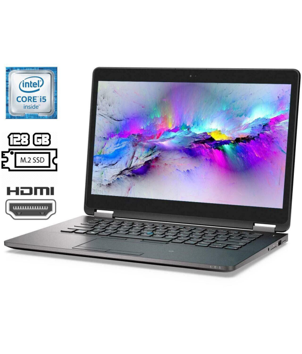 Ультрабук Dell Latitude E7470 / 14&quot; (1366x768) TN / Intel Core i5-6300U (2 (4) ядра по 2.4 - 3.0 GHz) / 8 GB DDR4 / 128 GB SSD M.2 / Intel HD Graphics 520 / WebCam / USB 3.0 / HDMI / miniDP / Windows 10 лицензия - 1
