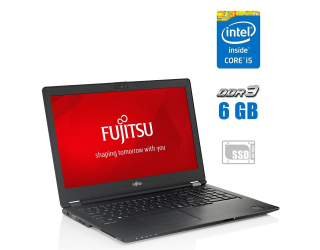 БУ Ноутбук Б-класс Fujitsu Lifebook U757 / 15.6&quot; (1366x768) TN / Intel Core i5-6300U (2 (4) ядра по 2.4 - 3.0 GHz) / 6 GB DDR4 / 256 GB SSD / Intel HD Graphics 520 / WebCam / Без АКБ из Европы в Днепре