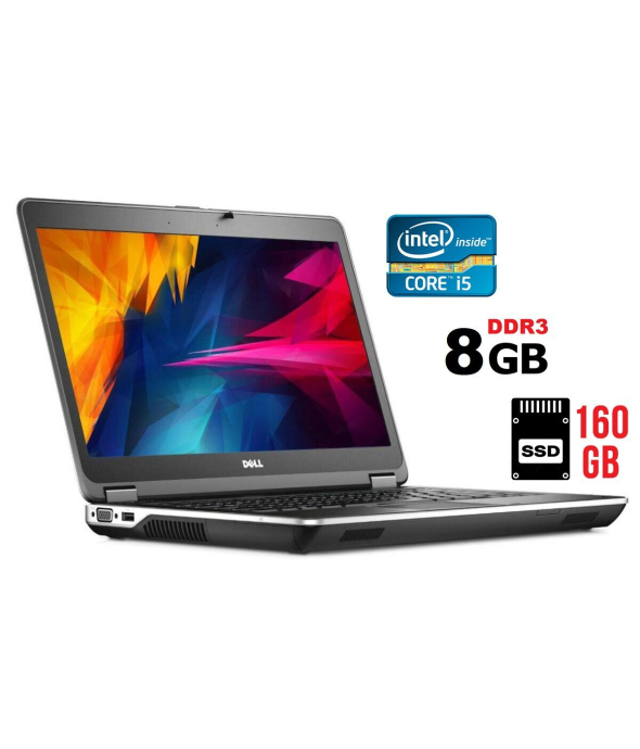 Ноутбук Б-класс Dell Latitude E6440 / 14&quot; (1366x768) TN / Intel Core i5-4310M (2 (4) ядра по 2.7 - 3.4 GHz) / 8 GB DDR3 / 160 GB SSD / Intel HD Graphics 4600 / DVD-RW / HDMI / Windows 10 лицензия - 1