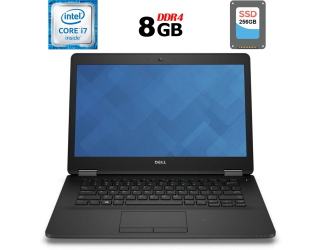 БУ Ультрабук Б-класс Dell Latitude E7470 / 14&quot; (1920x1080) IPS / Intel Core i7-6600U (2 (4) ядра по 2.6 - 3.4 GHz) / 8 GB DDR4 / 256 GB SSD / Intel HD Graphics 520 / WebCam / HDMI / Windows 10 лицензия из Европы
