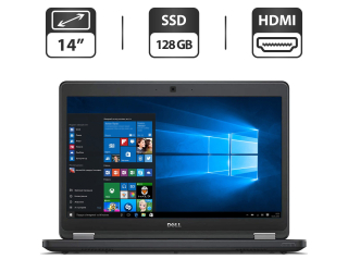 БУ Ноутбук Dell Latitude E5450 / 14&quot; (1366x768) TN / Intel Core i5-5300U (2 (4) ядра по 2.3 - 2.9 GHz) / 8 GB DDR3 / 128 GB SSD / Intel HD Graphics 5500 / WebCam / HDMI из Европы в Днепре