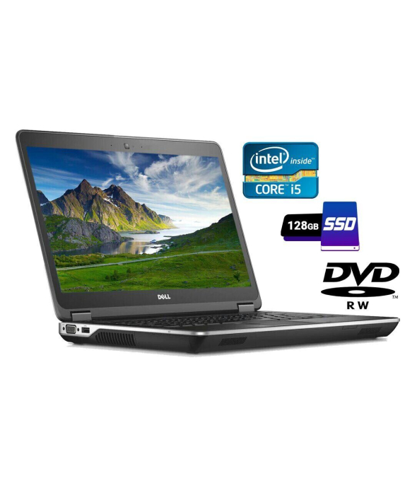 Ноутбук Б-клас Dell Latitude E6440 / 14&quot; (1600x900) TN / Intel Core i5-4310M (2 (4) ядра по 2.7 - 3.4 GHz) / 4 GB DDR3 / 128 GB SSD / Intel HD Graphics 4600 / WebCam / DVD-RW / HDMI / Windows 10 ліцензія - 1