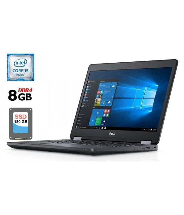Ноутбук Б-класс Dell Latitude E5470 / 14&quot; (1920x1080) IPS / Intel Core i5-6300HQ (4 ядра по 2.3 - 3.2 GHz) / 8 GB DDR4 / 180 GB SSD / Intel HD Graphics 530 / WebCam / HDMI / Windows 10 лицензия - 1