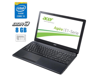 БУ Ноутбук Б-клас Acer Aspire E1-572G / 15.6&quot; (1366x768) TN / Intel Core i3-4010U (2 (4) ядра по 1.7 GHz) / 8 GB DDR3 / 240 GB SSD / AMD Radeon HD 8670M, 1 GB DDR3, 64-bit / WebCam / АКБ не тримає из Европы в Дніпрі