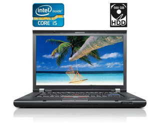 БУ Ноутбук Lenovo ThinkPad T520 / 15.6&quot; (1366x768) TN / Intel Core i5-2520M (2 (4) ядра по 2.5 - 3.2 GHz) / 4 GB DDR3 / 500 GB HDD / Intel HD Graphics 3000 / WebCam / DisplayPort из Европы в Днепре