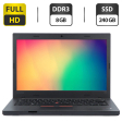 Ноутбук Lenovo ThinkPad L460 / 14" (1920x1080) IPS / Intel Core i7-6600U (2 (4) ядра по 2.6-3.4 GHz) / 8 GB DDR3 / 240 GB SSD / Intel HD Graphics 520 / WebCam / VGA - 1