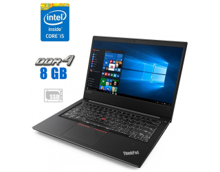 БУ Ноутбук Lenovo ThinkPad E480 / 14&quot; (1920x1080) TN / Intel Core i5-8250U (4 (8) ядра по 1.6 - 3.4 GHz) / 8 GB DDR4 / 256 GB SSD / Intel UHD Graphics 620 / WebCam из Европы в Дніпрі