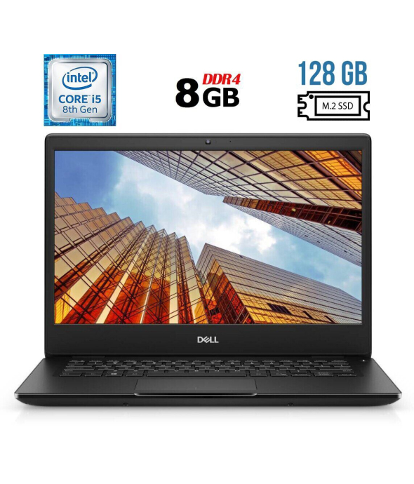 Ультрабук Б-класс Dell Latitude 3400 / 14&quot; (1920x1080) IPS / Intel Core i5-8265U (4 (8) ядра по 1.6 - 3.9 GHz) / 8 GB DDR4 / 128 GB SSD M.2 / Intel UHD Graphics 620 / WebCam / USB 3.1 / HDMI / Windows 11 лицензия - 1