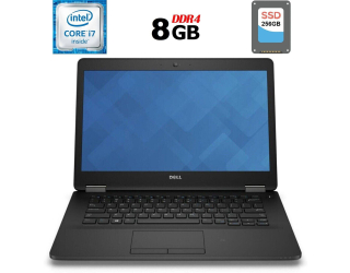 БУ Ультрабук Б-класс Dell Latitude E7470 / 14&quot; (2560x1440) IPS Touch / Intel Core i7-6600U (2 (4) ядра по 2.6 - 3.4 GHz) / 8 GB DDR4 / 256 GB SSD / Intel HD Graphics 520 / WebCam / HDMI / Windows 10 лицензия из Европы в Днепре