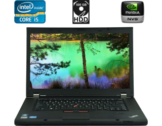 БУ Ноутбук Б-класс Lenovo ThinkPad T530 / 15.6&quot; (1600x900) TN / Intel Core i5-3320M (2 (4) ядра по 2.6 - 3.3 GHz) / 8 GB DDR3 / 500 GB HDD / nVidia NVS 5400M, 1 GB GDDR3, 128-bit / WebCam / miniDP из Европы