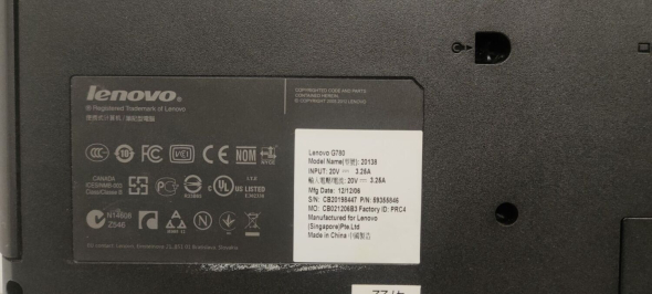 Ноутбук Lenovo G780 / 17.3&quot; (1600x900) TN / Intel Core i5-3230M (2 (4) ядра по 2.6 - 3.2 GHz) / 4 GB DDR3 / 120 GB SSD / Intel HD Graphics 4000 / WebCam - 8