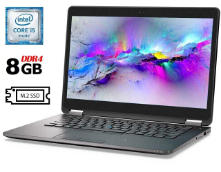 БУ Ультрабук Dell Latitude E7470 / 14&quot; (2560x1440) IPS Touch / Intel Core i5-6300U (2 (4) ядра по 2.4 - 3.0 GHz) / 8 GB DDR4 / 120 GB SSD M. 2 / Intel HD Graphics 520 / WebCam / HDMI / miniDP / Windows 10 ліцензія из Европы в Дніпрі