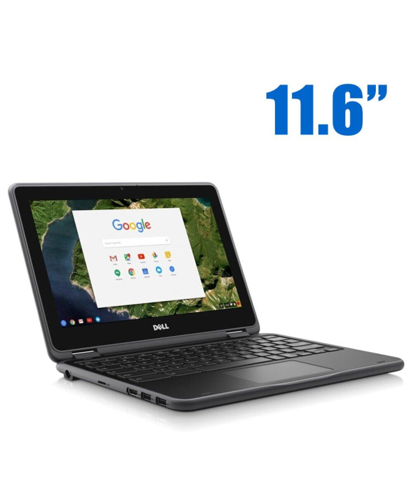 Нетбук Dell Chromebook 11-3180/ 11.6 &quot; (1366x768) TN / Intel Celeron N3060 (2 ядра по 1.6 - 2.48 GHz) / 4 GB DDR3 / 16 GB eMMC / Intel HD Graphics 500 / WebCam / Chrome OS - 1