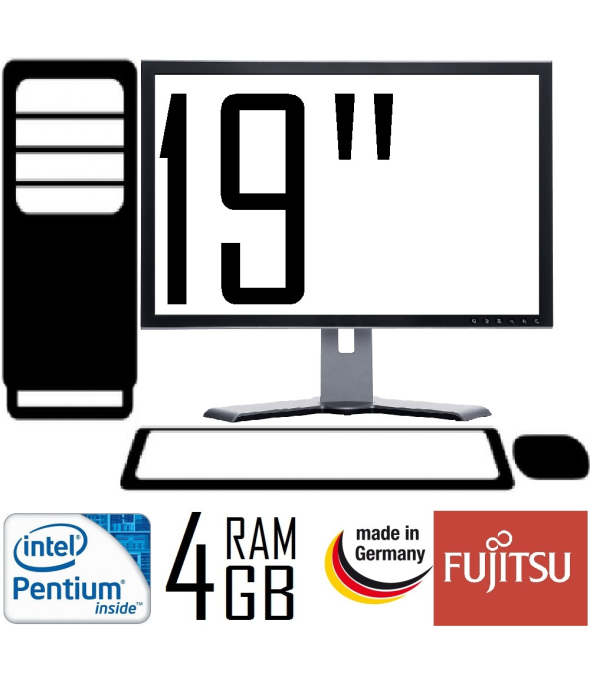 КОМПЬЮТЕР FUJITSU ESPRIMO P400 PENTIUM G620 CORE 2 DUO SOCKET 1155 4GB DDR3 +19&quot;` TFT - 1