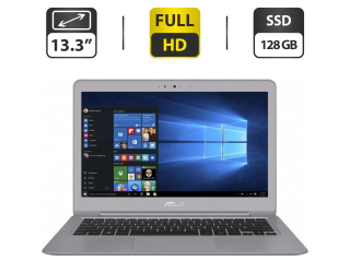 БУ Ультрабук Asus ZenBook UX330C / 13.3&quot; (1920x1080) TN / Intel Core m3-7Y30 (2 (4) ядра по 1.0 - 2.6 GHz) / 4 GB DDR4 / 128 GB SSD / Intel HD Graphics 615 / WebCam / Micro-HDMI из Европы в Днепре