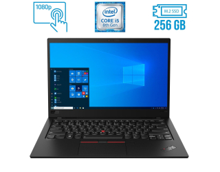 БУ Ультрабук Б-класс Lenovo ThinkPad X1 Carbon (7th Gen) / 14&quot; (1920x1080) IPS Touch / Intel Core i5-8365U (4 (8) ядра по 1.6 - 4.1 GHz) / 16 GB DDR3 / 256 GB SSD M.2 / Intel UHD Graphics 620 / WebCam / Fingerprint / USB 3.1 / HDMI из Европы в Днепре