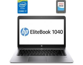 БУ Ультрабук HP EliteBook Folio 1040 G1 / 14&quot; (1600x900) TN / Intel Core i7-4600U (2 (4) ядра по 2.1 - 3.3 GHz) / 4 GB DDR3 / 256 GB SSD / Intel HD Graphics 4400 / WebCam / DisplayPort из Европы в Днепре
