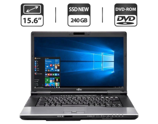 БУ Ноутбук Fujitsu LifeBook E752 / 15.6&quot; (1366x768) TN / Intel Core i5-3210M (2 (4) ядра по 2.5 - 3.1 GHz) / 8 GB DDR3 / 240 GB SSD NEW / Intel HD Graphics 4000 / DVD-ROM + Беспроводная мышка в подарок из Европы в Днепре