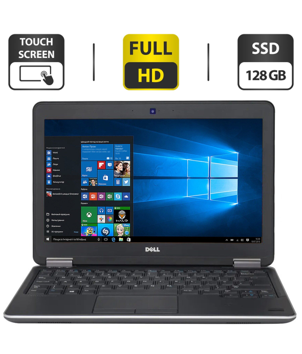 Нетбук Б-клас Dell Latitude E7240 / 12.5&quot; (1920x1080) IPS Touch / Intel Core i7 - 4600U (2 (4) ядра по 2.1-3.3 GHz) / 8 GB DDR3 / 128 GB SSD / Intel HD Graphics 4400 / WebCam / HDMI - 1