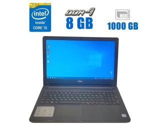 БУ Ноутбук Dell Inspirion 15 5100 / 15.6&quot; (1366x768) TN / Intel Core i5-7200U (2 (4) ядра по 2.5 - 3.1 GHz) / 8 GB DDR4 / 1000 GB HDD / Intel HD Graphics 620 / WebCam / АКБ NEW из Европы в Днепре