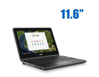 БУ Нетбук Dell Chromebook 11-3189 / 11.6&quot; (1366x768) IPS Touch / Intel Celeron N3060 (2 ядра по 1.6 - 2.48 GHz) / 4 GB DDR3 / 16 GB eMMC / Intel HD Graphics 500 / WebCam / Chrome OS из Европы в Днепре