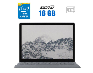 БУ Ультрабук Б-клас Microsoft Surface Laptop 1769 / 13.5&quot; (2256x1504) IPS Touch / Intel Core i7 - 7660U (2 (4) ядра по 2.5-4.0 GHz) / 16 GB DDR3 / 480 GB SSD / Intel Iris Plus Graphics 640 / WebCam из Европы в Дніпрі