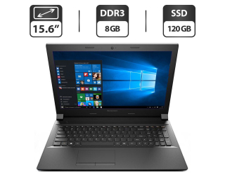 БУ Ноутбук Lenovo IdeaPad B50-80 / 15.6&quot; (1366x768) TN / Intel Core i5-5200U (2 (4) ядра по 2.2 - 2.7 GHz) / 8 GB DDR3 / 120 GB SSD / Intel HD Graphics 5500 / WebCam / DVD-ROM / HDMI + Беспроводная мышка в подарок из Европы в Днепре