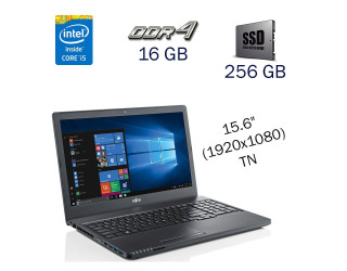 БУ Ноутбук Fujitsu LifeBook A357 / 15.6&quot; (1920х1080) TN / Intel Core i5-7200U (2 (4) ядра по 2.5 - 3.1 GHz) / 16 GB DDR4 / 256 GB SSD / WebCam / Windows 10 PRO Lic из Европы в Днепре