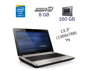БУ Ноутбук Lenovo IdeaPad Z360 / 13.3&quot; (1366x768) TN / Intel Core i5-450M (2 (4) ядра по 2.66 - 2.4 GHz) / 8 GB DDR3 / 160 GB SSD / nVidia GeForce 310M, 512 MB GDDR3, 64-bit / WebCam / Windows 10 Pro LIC из Европы в Днепре