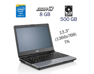 БУ Ноутбук Fujitsu LifeBook S762 / 13.3&quot; (1366x768) TN / Intel Core i5-3320M (2 (4) ядра по 2.6 - 3.3 GHz) / 8 GB DDR3 / 500 GB HDD / WebCam / Windwos 10 PRO Lic из Европы в Днепре